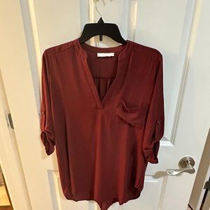 Lush dress shirt size small burgundy/maroon